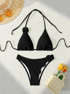 Bandage Sexy Split Swimsuit 3D Three Dimensional Floral Bikini Women Surfing Beach Wear Bella Mia