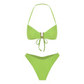 Fresh Solid Color High Slit Low Waist Bikini Sexy Split Swimsuit Women Bikini Bella Mia