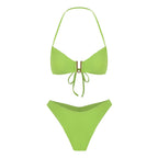 Fresh Solid Color High Slit Low Waist Bikini Sexy Split Swimsuit Women Bikini Bella Mia