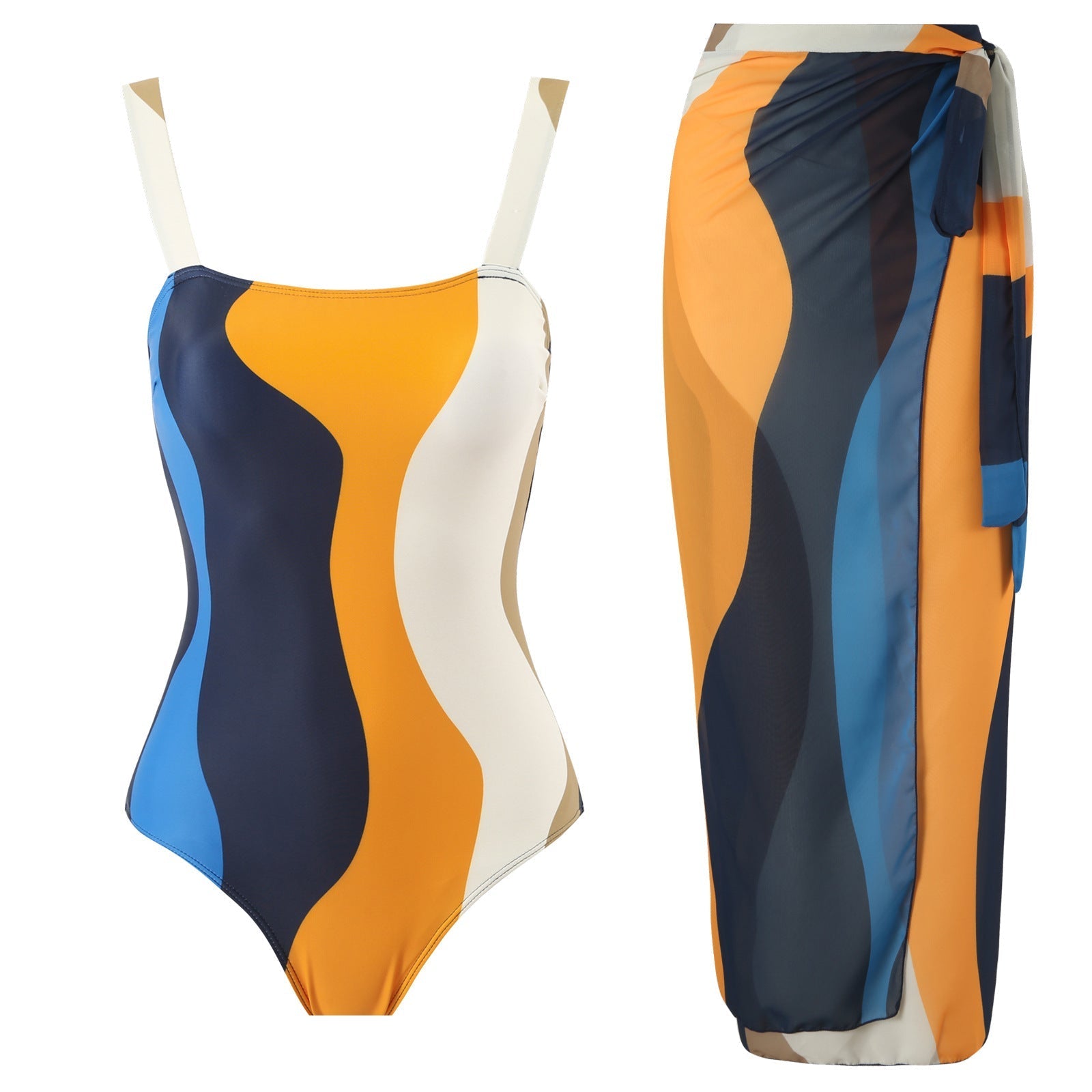 One Piece Triangle Swimsuit Sexy Swimsuit Sexy Belt Wrap Skirt Bella Mia