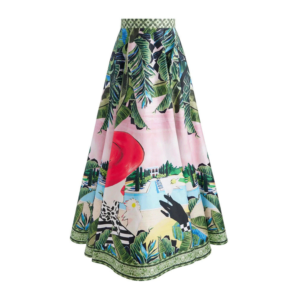 Printed Waist Controlled Slimming One Piece Swimsuit Women Vacation Beach