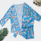 Swimsuit Women Split Three Piece Suit High Waist Long Sleeves Boxers Bikini Bella Mia