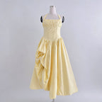 Elegant Retro Halter Tube Top Maxi Dress Waist Slimming Three Dimensional Floral Dress Women Bella Mia