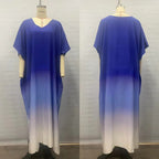 Gradient Color Rayon Beach Dress Vacation Beach Cover Up Swimsuit Outwear Dress Women Slit Bella Mia