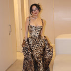 Summer Street Slim Leopard Print Printed Sexy Sling Dress Bella Mia