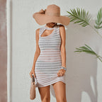 Beach Dress Women Solid Color Sexy Knitted Beach Bikini Swimsuit Blouse Sun Protective Clothing Bella Mia