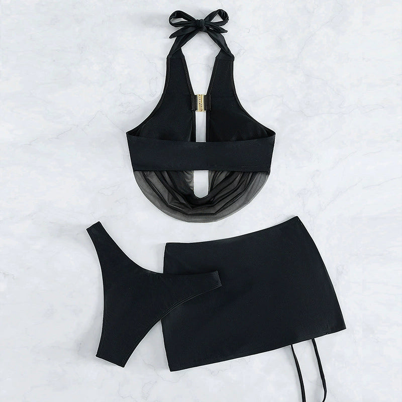 Classy Black Halter Bikini LUXLIFE BRANDS