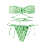 Swimwear Solid Color Backless Sexy Swimsuit Hollowed out High Waist Bikini Bella Mia