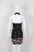 Spring Sexy Handmade Floral Halter Bandage One Piece Dress Short Bandage Dress for Women Bella Mia