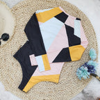 Long Sleeve One Piece Swimsuit Women Surfing Suit Integrated Multi Color Mosaic Zipper Bella Mia