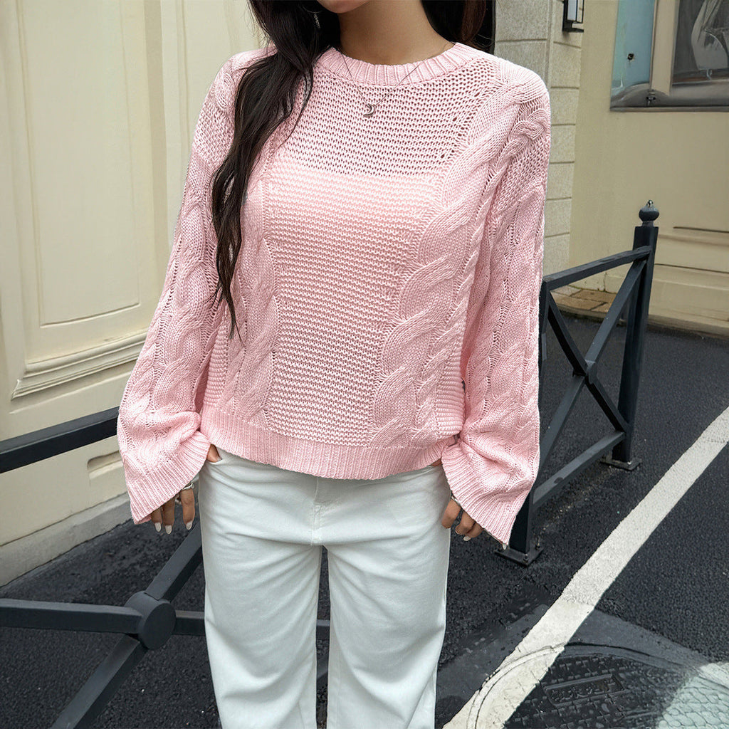 Casual Simple Wool Long Sleeve Sweaters Women Clothing Autumn Winter Bella Mia