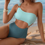 Bikini Color Matching Snake Cloth Hollow Out Cutout out Sexy Swimsuit Bikini Swimsuit for Women Bella Mia