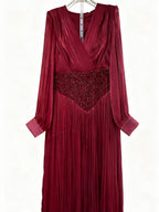 Elegant Long Sleeve Solid Color Diamond Dress Autumn High Grade Waist Slimming Dress Women Bella Mia