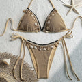 Swimsuit Women Lace up Halterneck Triangle Cup Beach Sexy Split Swimsuit Bikini Bella Mia