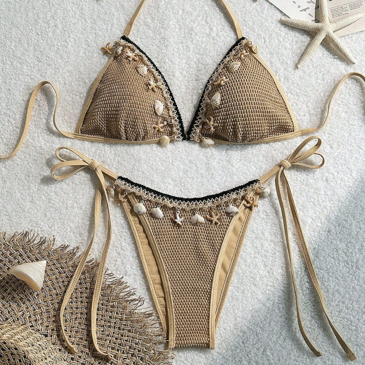 Swimsuit Women Lace up Halterneck Triangle Cup Beach Sexy Split Swimsuit Bikini Bella Mia
