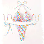 Women Bikini Floral Halter Lace up Swimsuit Bella Mia