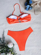 Bikini Halter Swimsuit Sexy Swimsuit Women Backless Swimsuit Solid Color Bikini Bella Mia