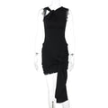Summer Solid Color Lace up Pleated Slim Fit Sexy Sheath Dress Bella Mia