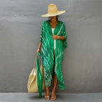 Rayon Printed Beach Cover-up Sexy Cardigan Belt Sun Protection Shirt Beach Cover Up Bella Mia