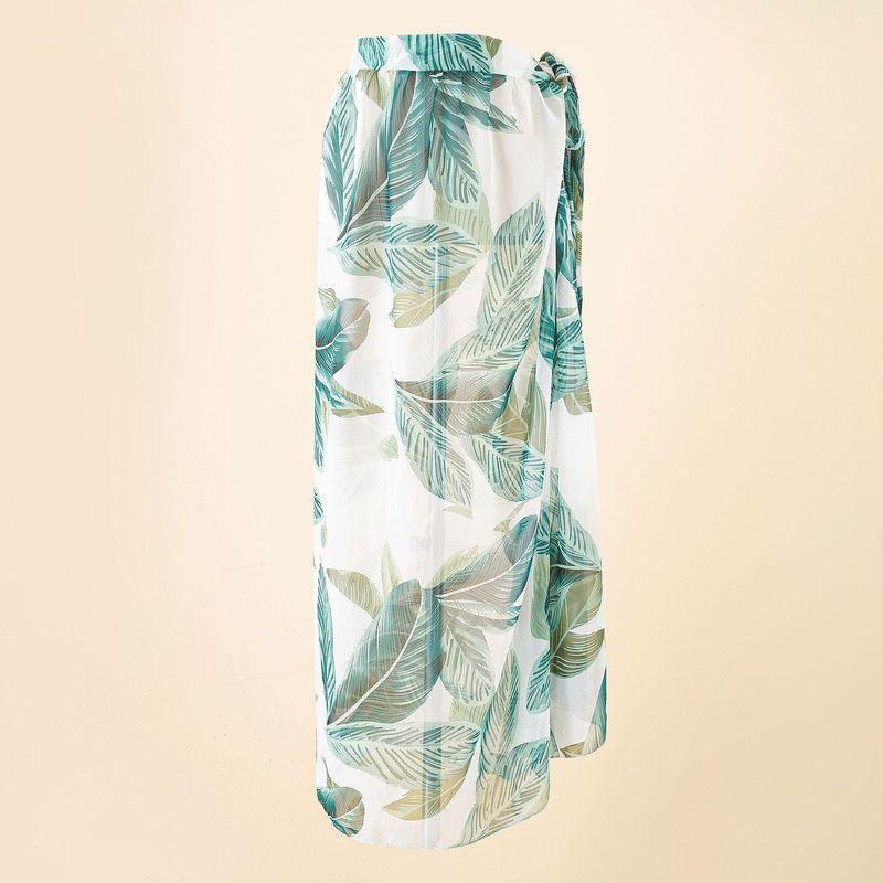 Chiffon Printed Beach Cover up Sexy Slit Skirt Vacation Skirt Beach Cover Up Women Bella Mia