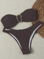 Bikini Solid Color Tube Top Sexy Split Bikini Swimsuit Women Bella Mia