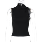 Slim Vest Women Summer Button Sleeveless Top Women Niche Bella Mia
