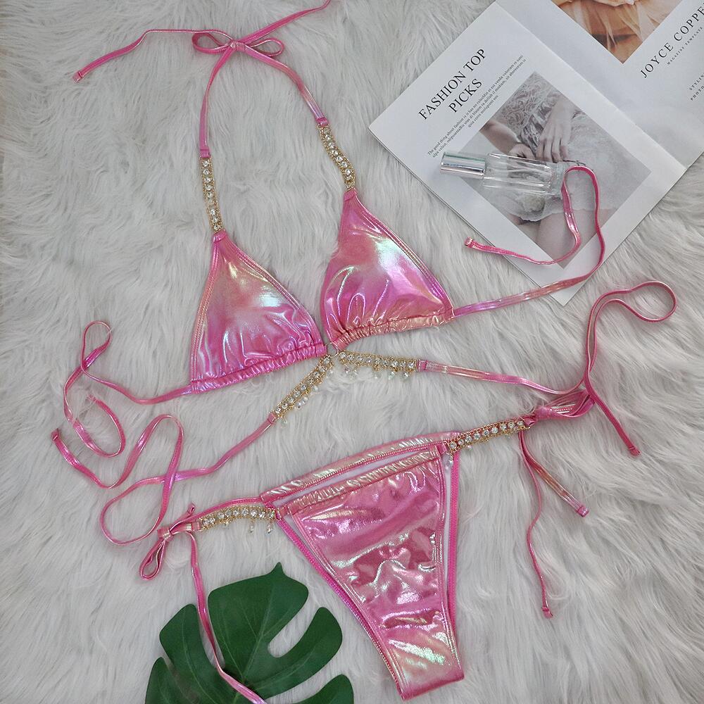 Crystal Diamond Bikini Sexy Bronzing Strap Women Split Swimsuit Swimsuit Bella Mia