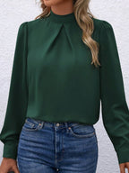 Women Clothing Spring Summer Long Sleeve Satin Top Shirt Bella Mia