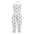 Spring Sexy Polka Dot Backless Strap Top High Waist Hip Raise Pants Two Piece Sets Bella Mia