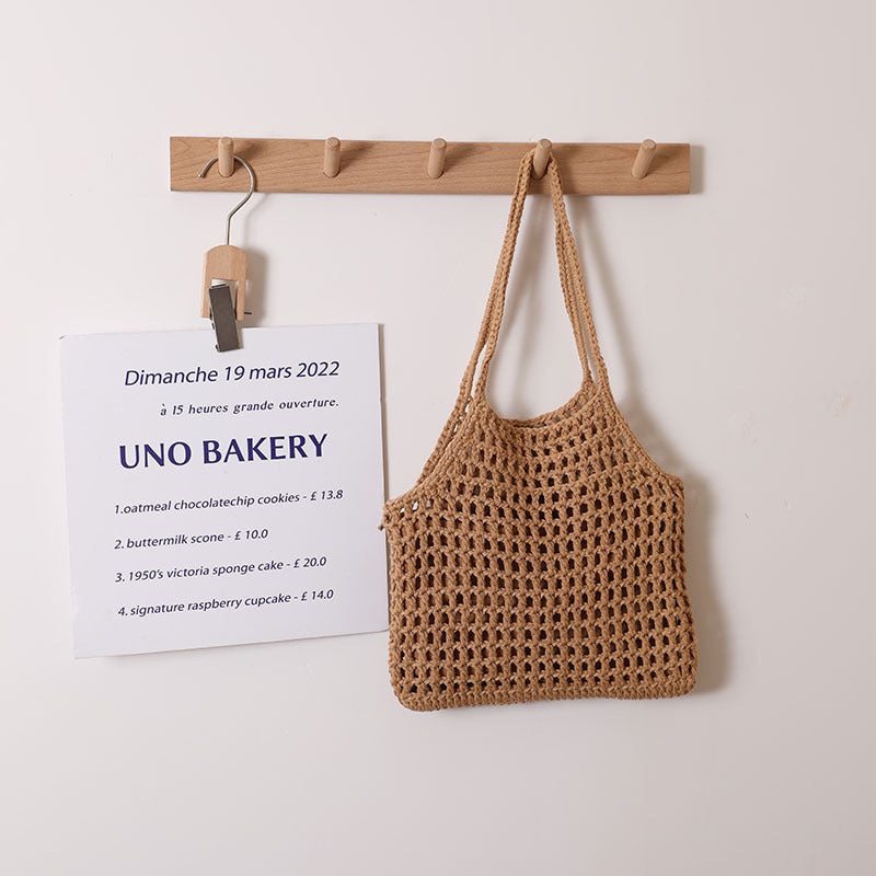 Hollow Out Cutout Portable Cotton Woven Bag Casual Straw Bag Holiday Beach Bag All Match Women Bag Bella Mia