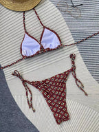 Bikini Printed Lace up Bikini Sexy Split Women Swimsuit Bella Mia