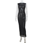 Elegant Women Clothing Mesh See through Sleeveless Slim Fit Sexy Dress Overskirt Long Blouse for Women Bella Mia
