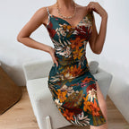 Strap Satin Split Dress Slim Fit Backless Satin Sexy Nightdress Women Dress Bella Mia