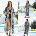 Rayon Positioning Printing Beach Cover up Sexy Cardigan Loose Sun Protection Shirt Beach Cover Up Bella Mia