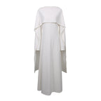 Elegant Solid Color Retro Heavy Industry Beautiful Pearl Shawl High Waist Dress Women Bella Mia