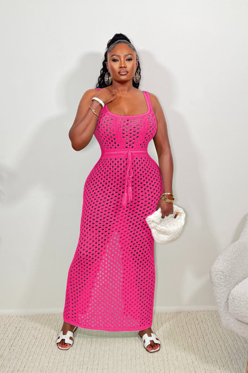 Summer Women Clothing Lace Mesh Vest Top Hip Knitwear Beach Maxi Dress Bella Mia