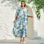 Rayon Breasted Shirt Beach Cover up Long Vacation Dress Swimsuit Outwear Blouse Bella Mia
