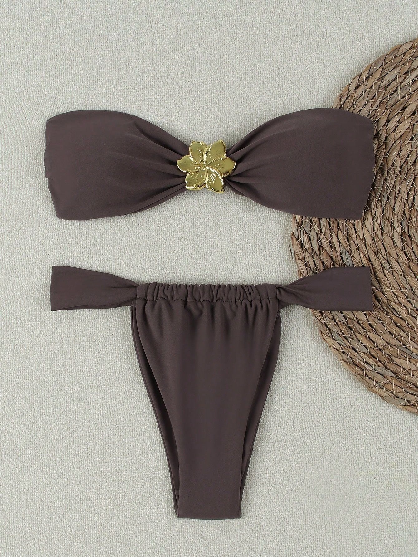 Bikini Solid Color Tube Top Sexy Split Bikini Swimsuit Women Bella Mia