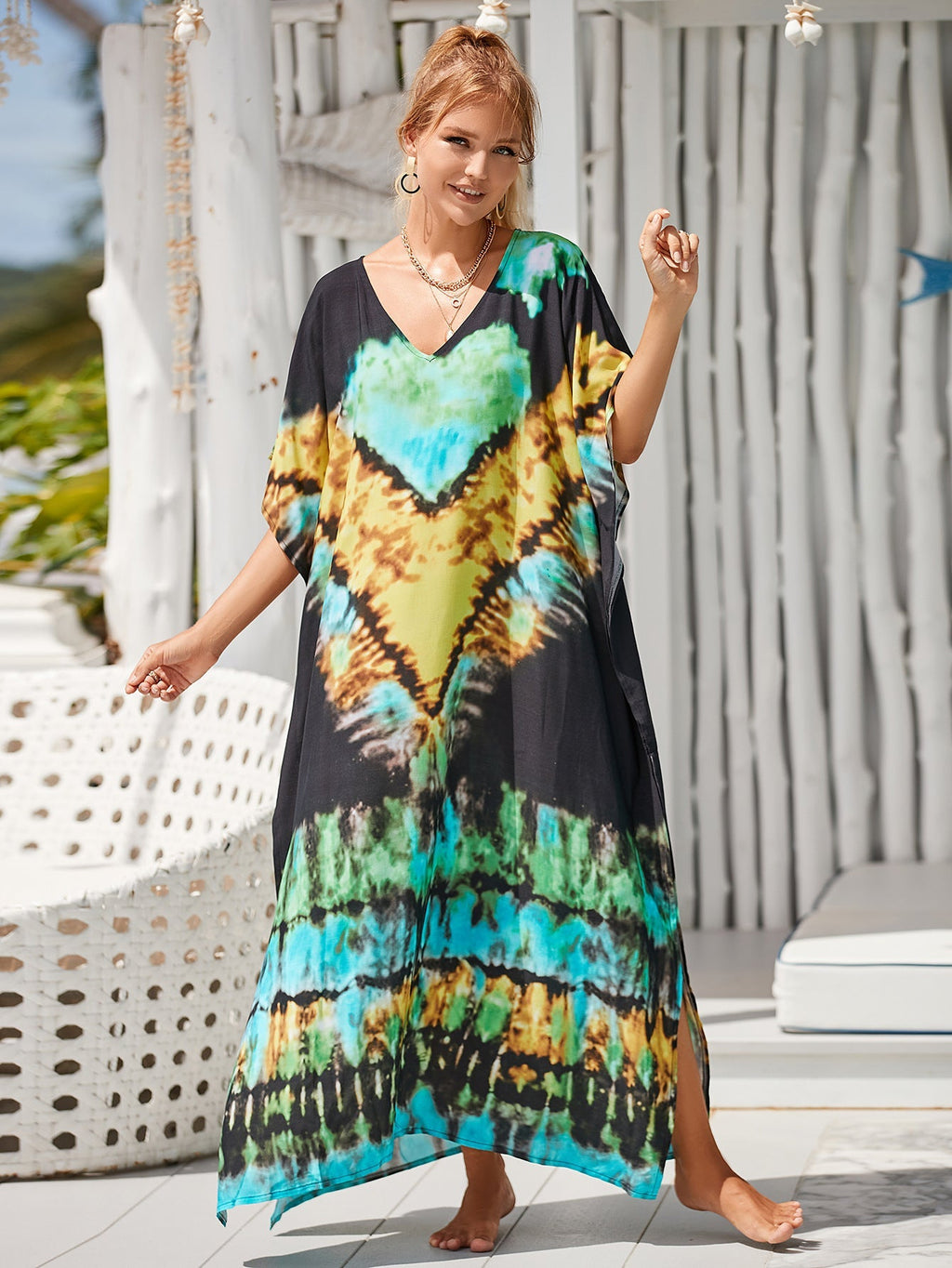 Printed Blouse Holiday Casual Beach Bikini Cover Bella Mia