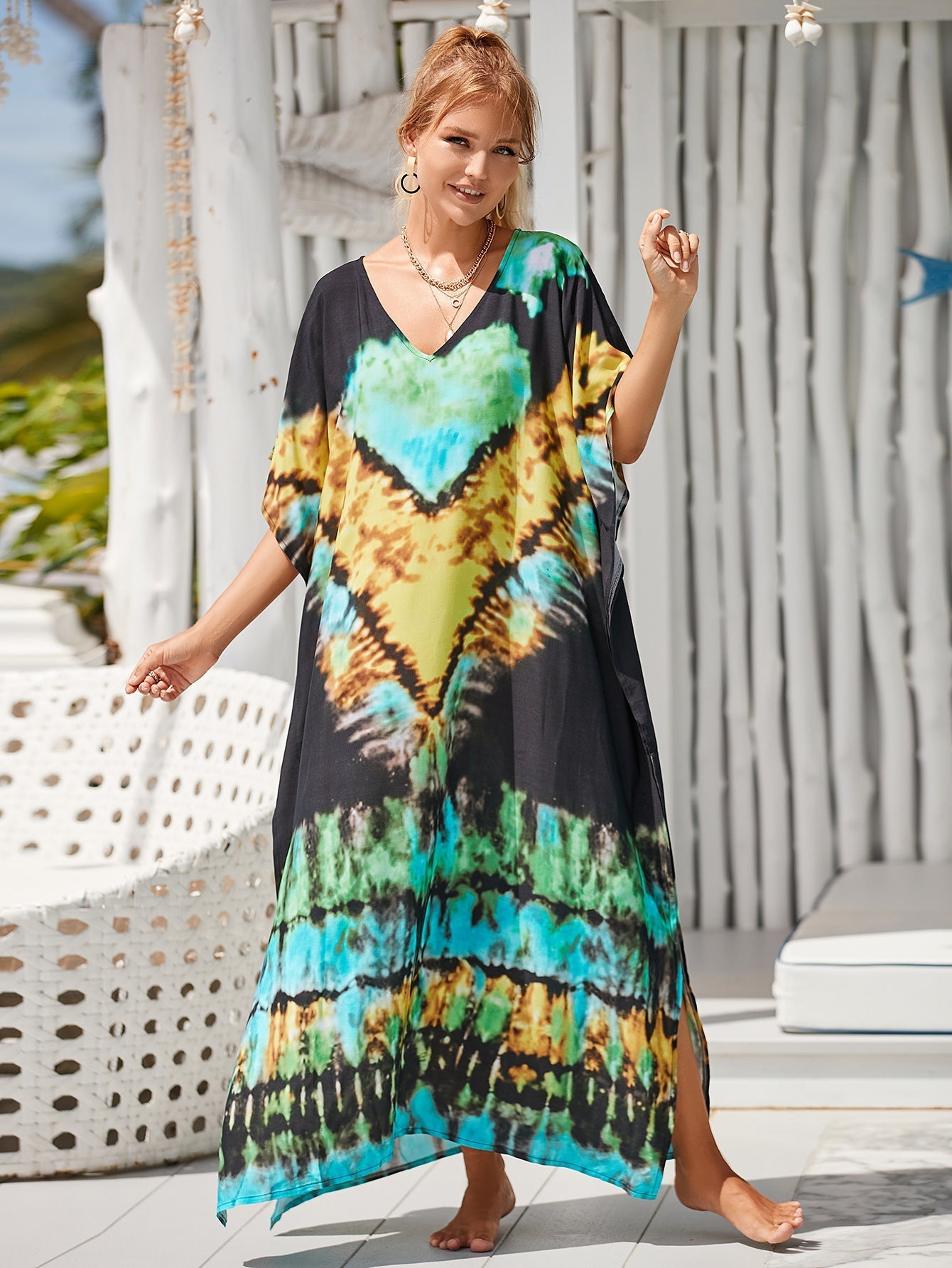 Printed Blouse Holiday Casual Beach Bikini Cover Bella Mia