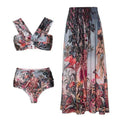 Vacation Beach Dress Swimsuit Women's Retro Printed Spring Bathing Suit Three Piece Suit Bella Mia