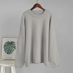 Crew Neck Pullover Sweater Autumn Winter Simple Solid Color Sweater Loose Casual Sweater Bella Mia