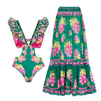 Ruffled One Piece Swimsuit Vacation Women Bella Mia
