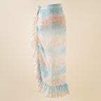 Chiffon Printed Beach Cover up Sexy Slit Skirt Vacation Skirt Beach Cover Up Women Bella Mia