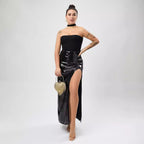 High Quality Sexy Slit Sequin Dress Autumn Women Clothing High Sense Tutu Bella Mia