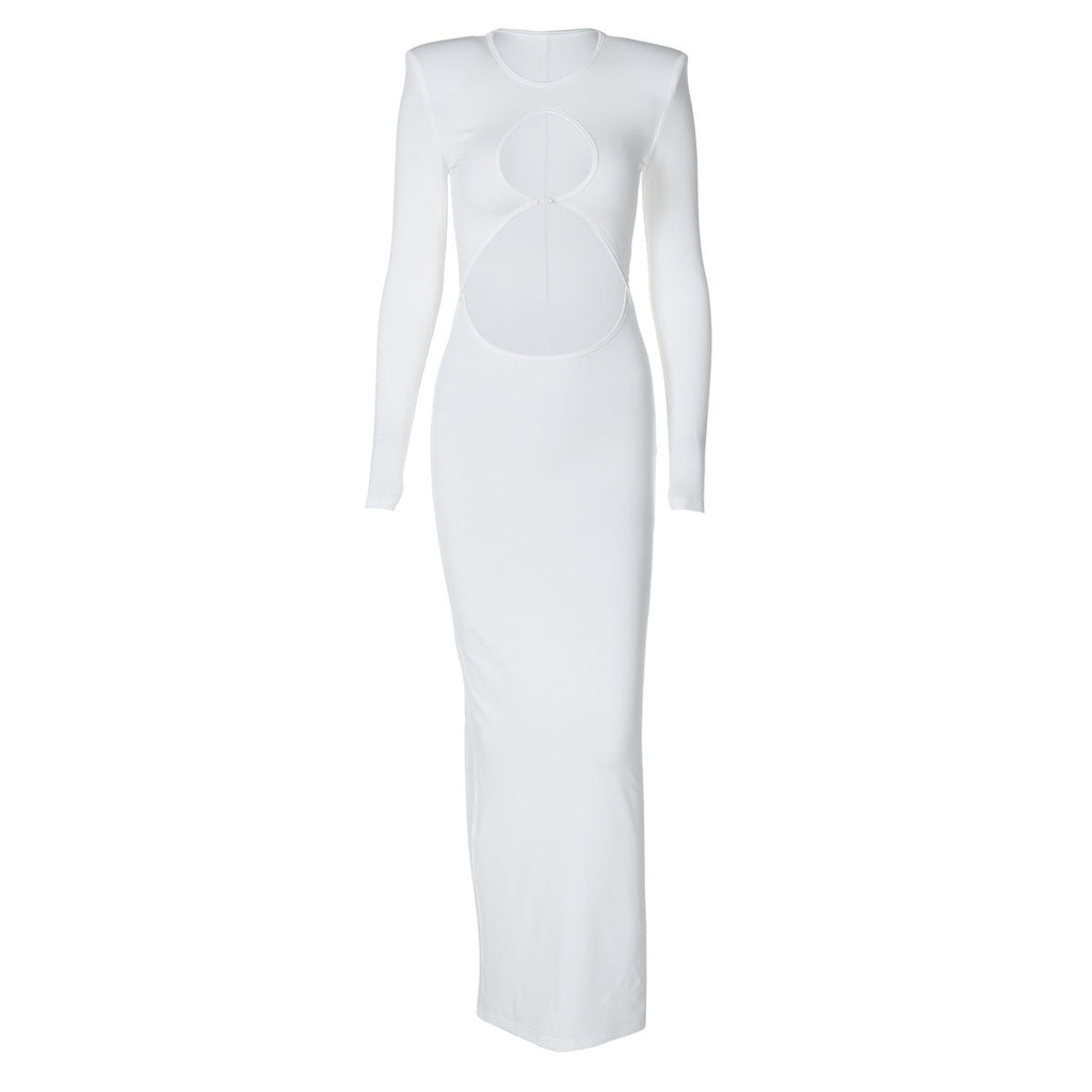 Women Clothing Autumn Sexy Cutout Exposed Cropped Split Hip Bag Dress Women Bella Mia