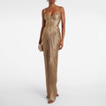 Pleated Gilding Lace up Dress Casual Party Split Women Dress Bella Mia