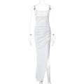 Summer European, French Silk Dress Sexy Lace Corset Backless Oblique Pattern Suspender Bella Mia