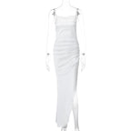 Summer European, French Silk Dress Sexy Lace Corset Backless Oblique Pattern Suspender Bella Mia