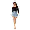 High Waist A line Short Pantskirt Irregular Asymmetric Casual Bella Mia